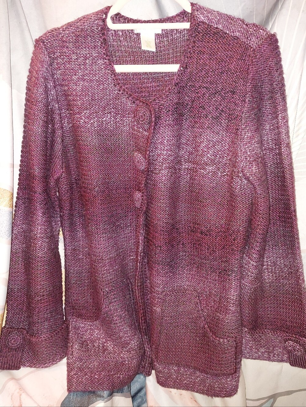 Women’s Knit Cardigan Sweater - Plum